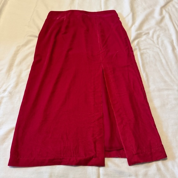 Rachel Zoe Medium Fuchsia Pink Velvet Midi Skirt ~ Festive Valentine’s Party - Picture 1 of 6